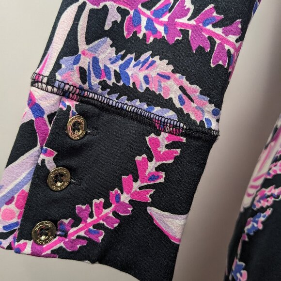 Lilly Pulitzer Onyx Wild Within UPF 50+ Sophie Dress Small Black Pink S - Picture 4 of 13